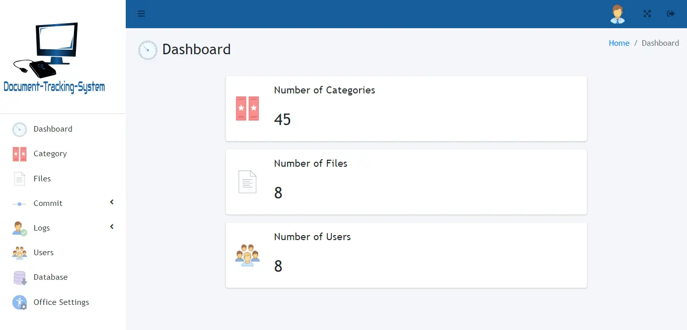 Document Tracking System - Dashboard