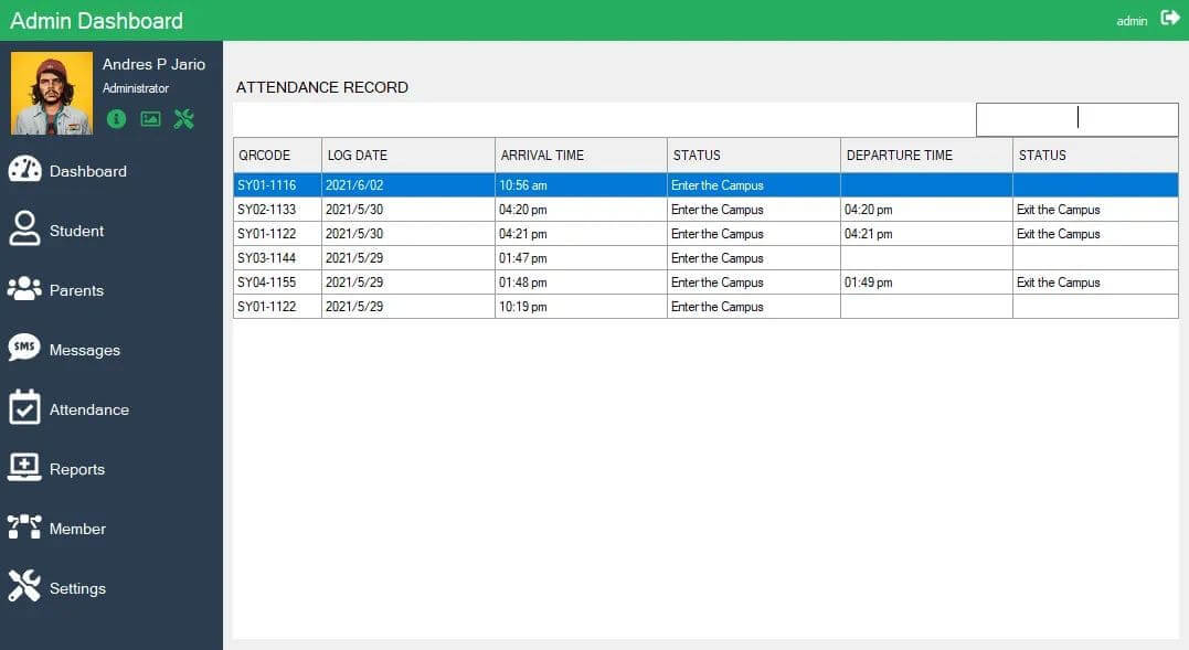 QR Code Attendance System with SMS Notification - Attendance Form