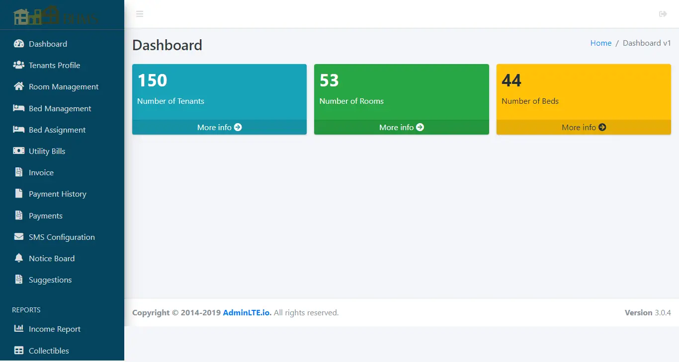 Boarding House Management System - Admin Dashboard