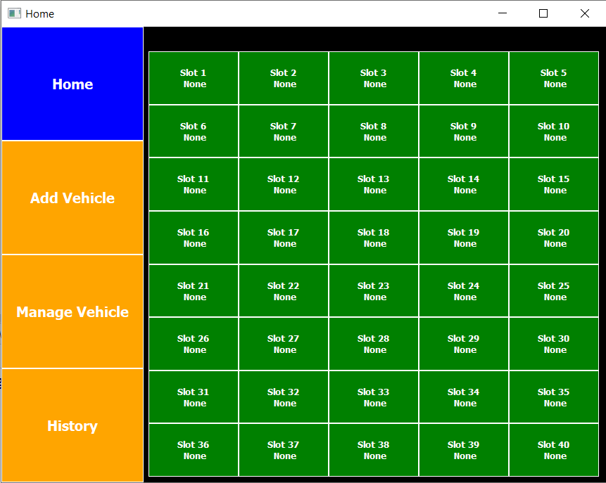 Python Vehicle Parking Management System - Home Page