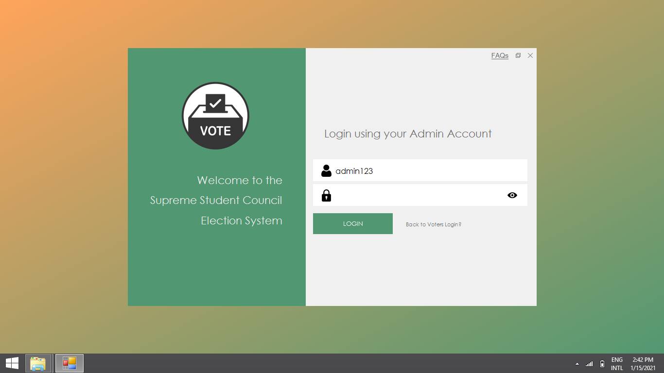 VB.Net SSC Election Voting System - Login Form