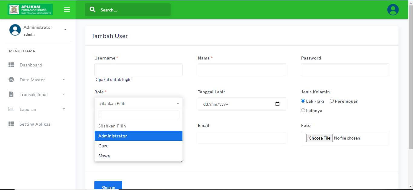 Web-based Vocational Level E-Assessment Application - Screenshot 1