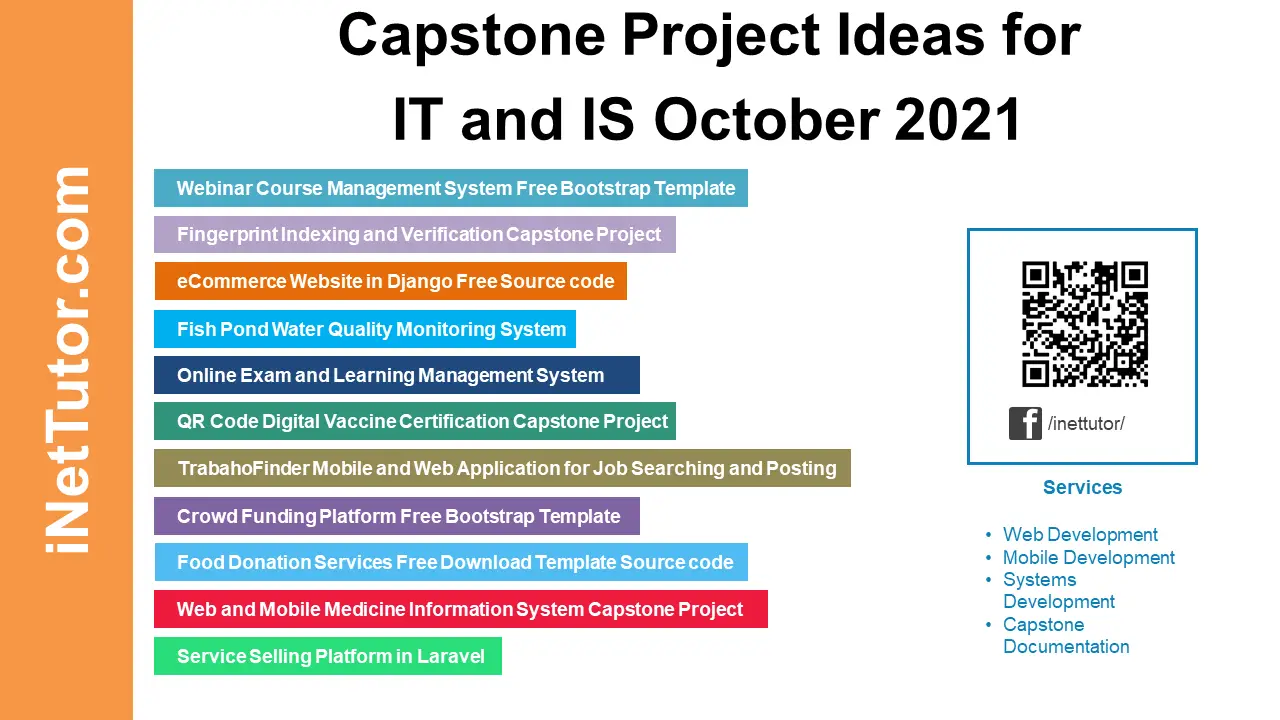 Capstone Project Ideas for IT and IS October 2021