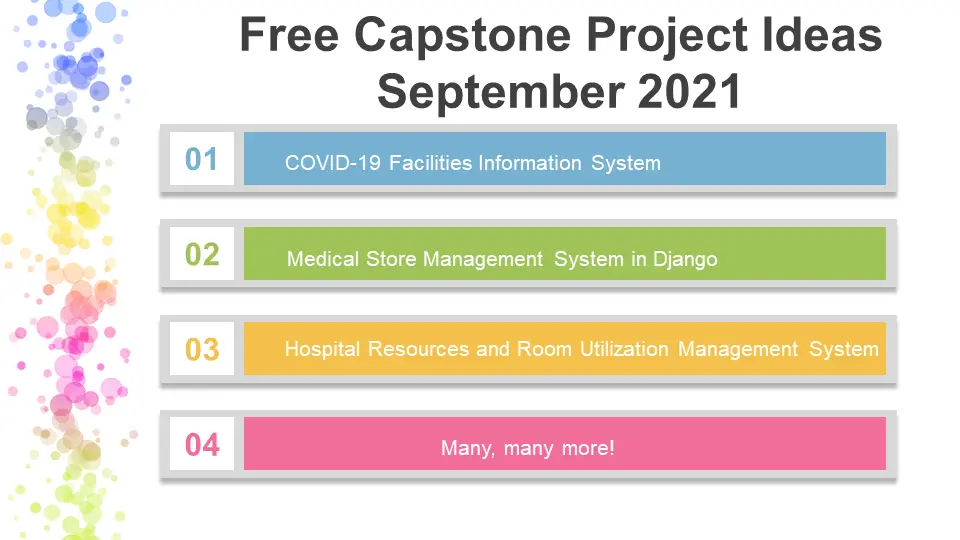 Free Capstone Project Ideas September 2021