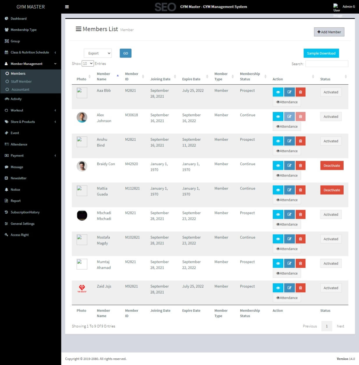 Gym Management System using CakePHP - Member Management