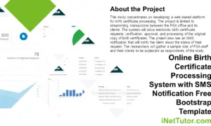 Online Birth Certificate Processing System with SMS Notification Free Bootstrap Template