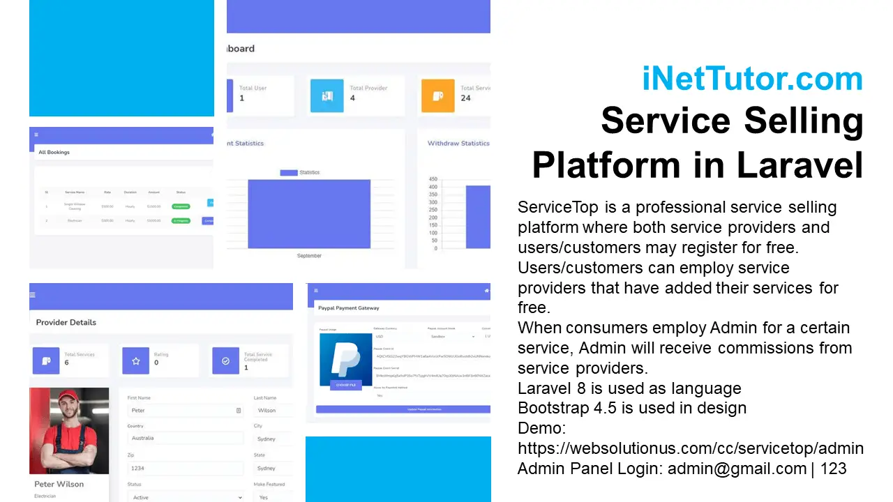 Service Selling Platform in Laravel