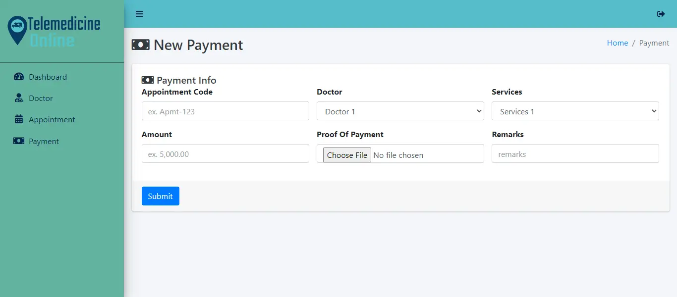 Telemedicine Online Platform Free Bootstrap Template - Process Payment