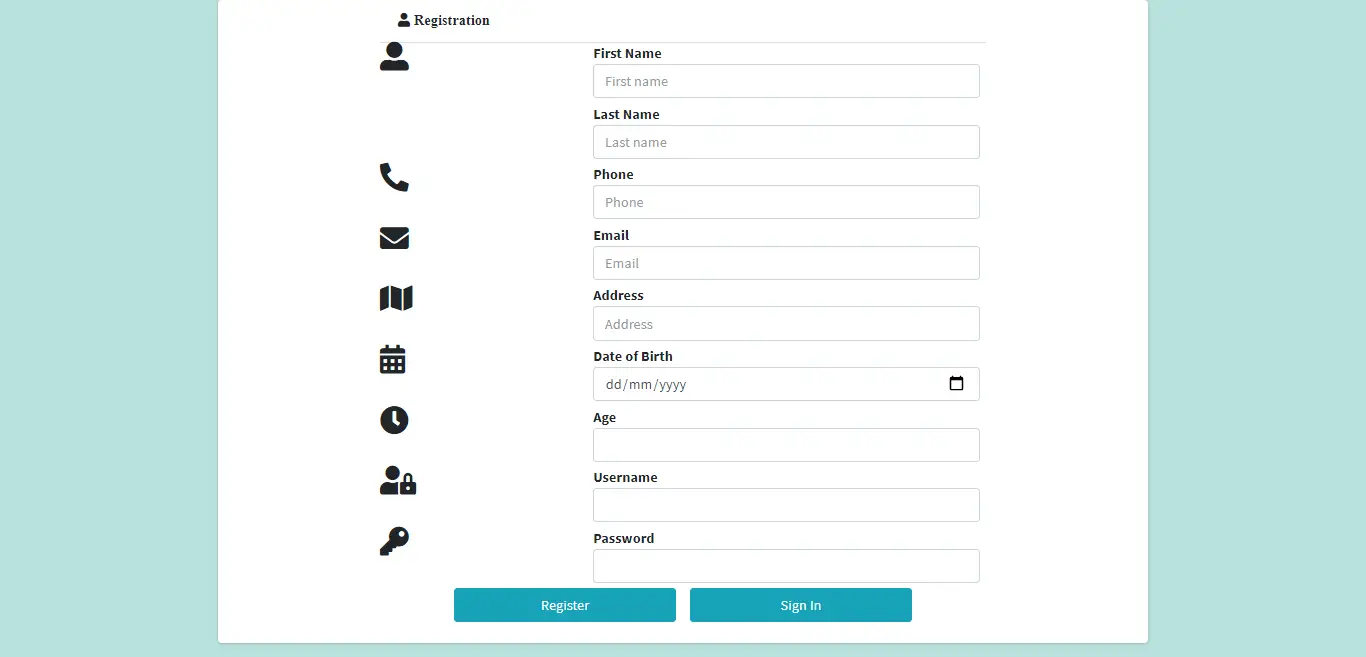 Telemedicine Online Platform Free Bootstrap Template - Registration Form