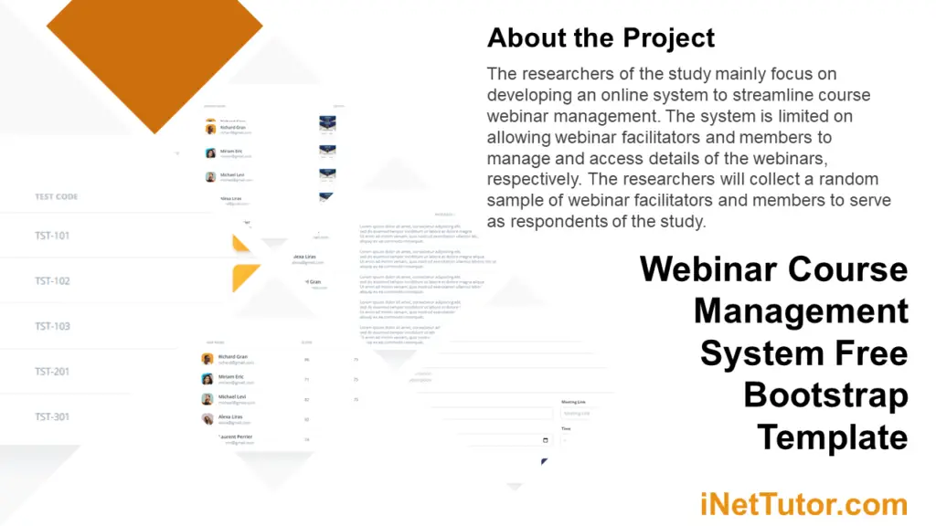 Webinar Course Management System Free Bootstrap Template - 2021