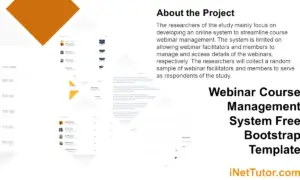 Webinar Course Management System Free Bootstrap Template