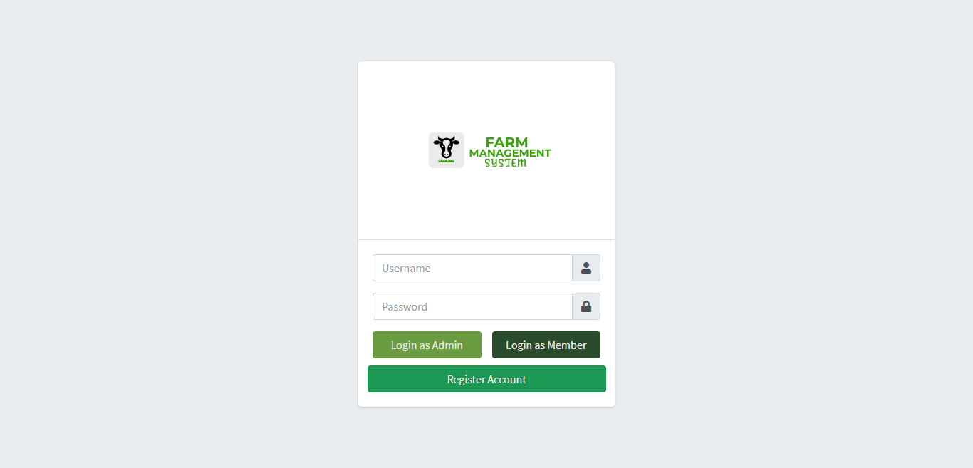 Cloud-Based Farm Management Assistant System Free Bootstrap Source code - Login Form