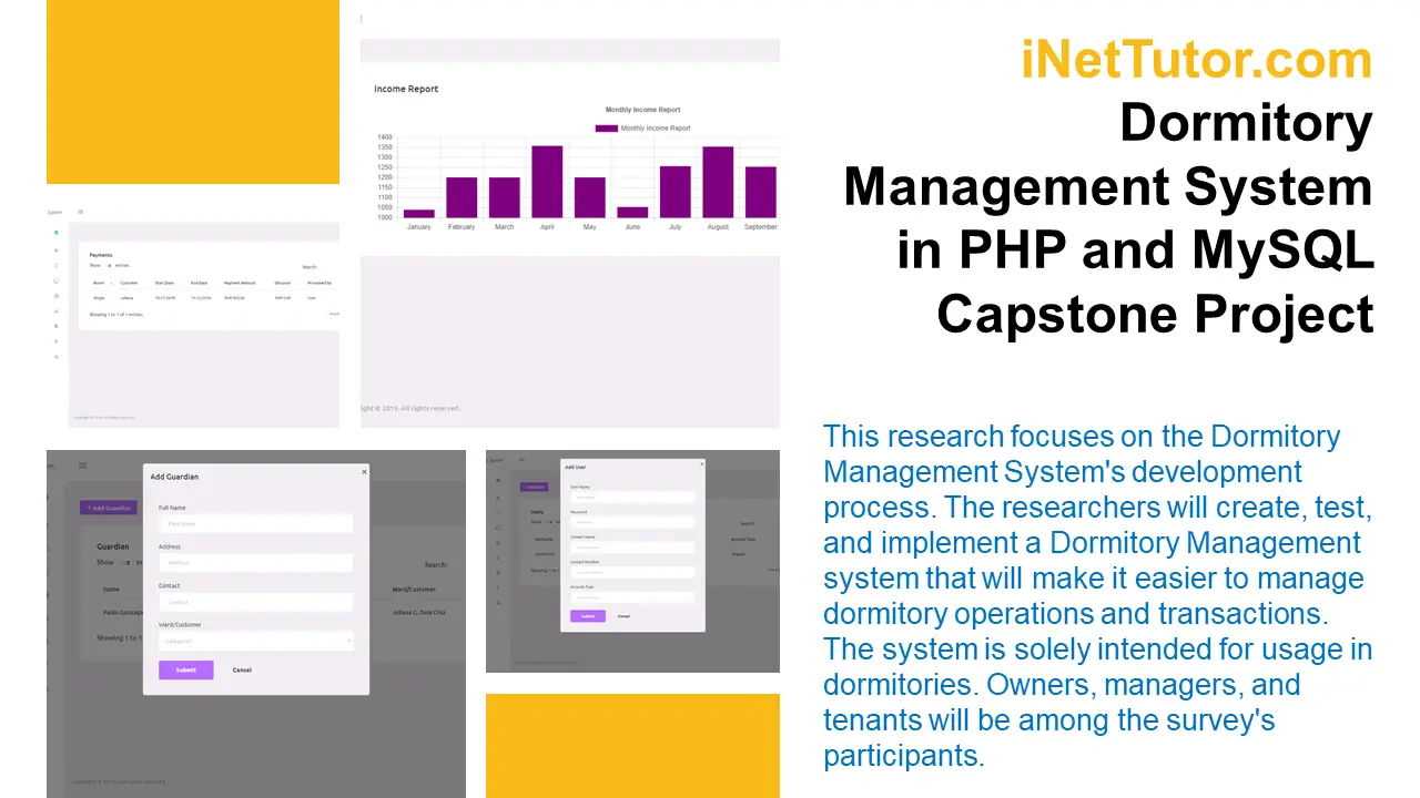 Dormitory Management System in PHP and MySQL Capstone Project