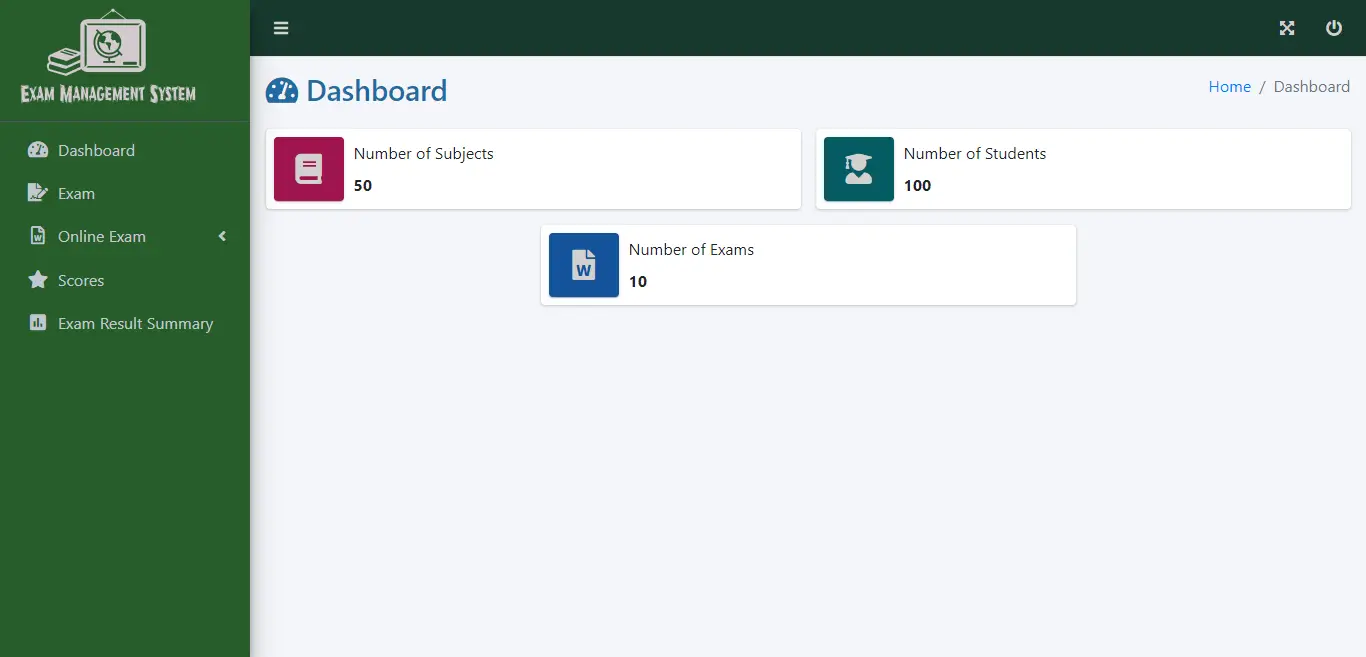 Exam Management System Free Bootstrap Source code - Teacher Dashboard