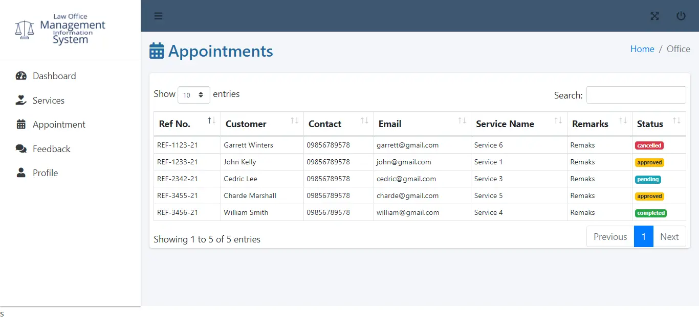 Law Office Management Information System in Bootstrap and PHP Script - Attorney Appointments