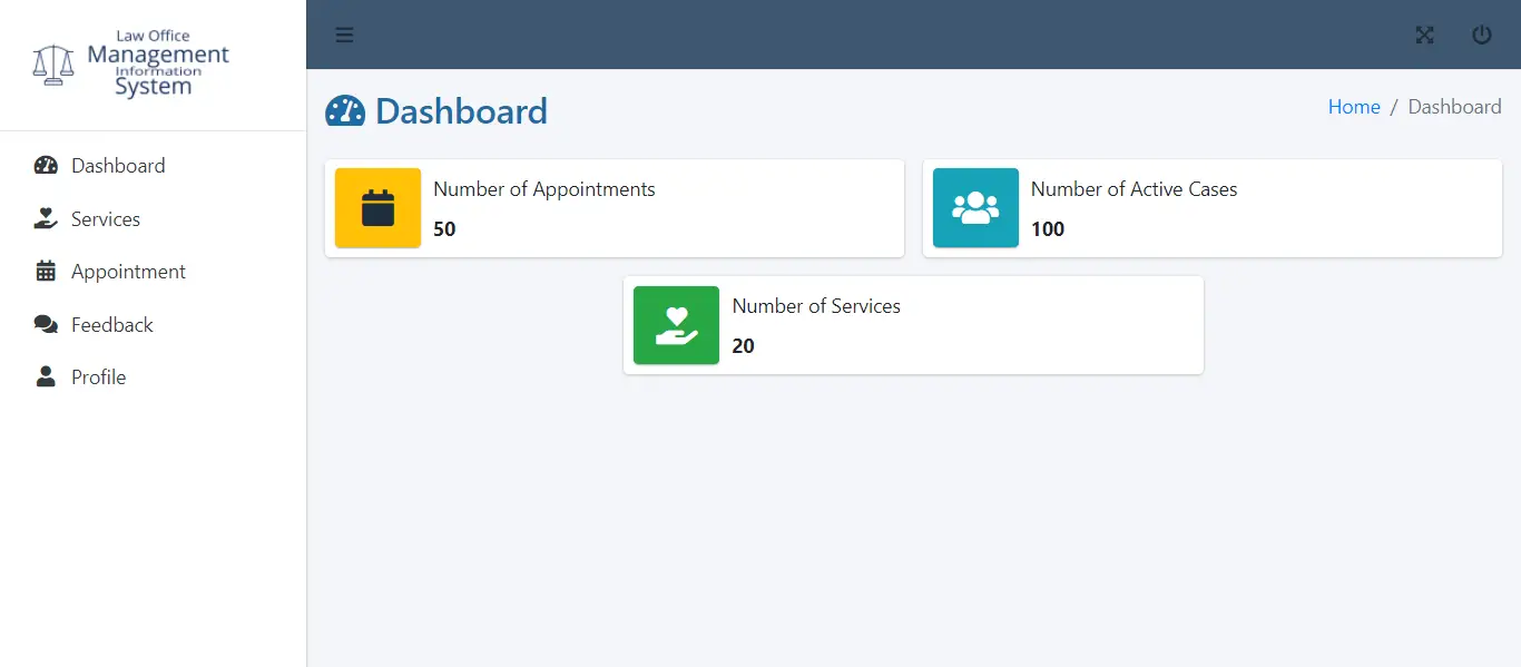 Law Office Management Information System in Bootstrap and PHP Script - Attorney Dashboard