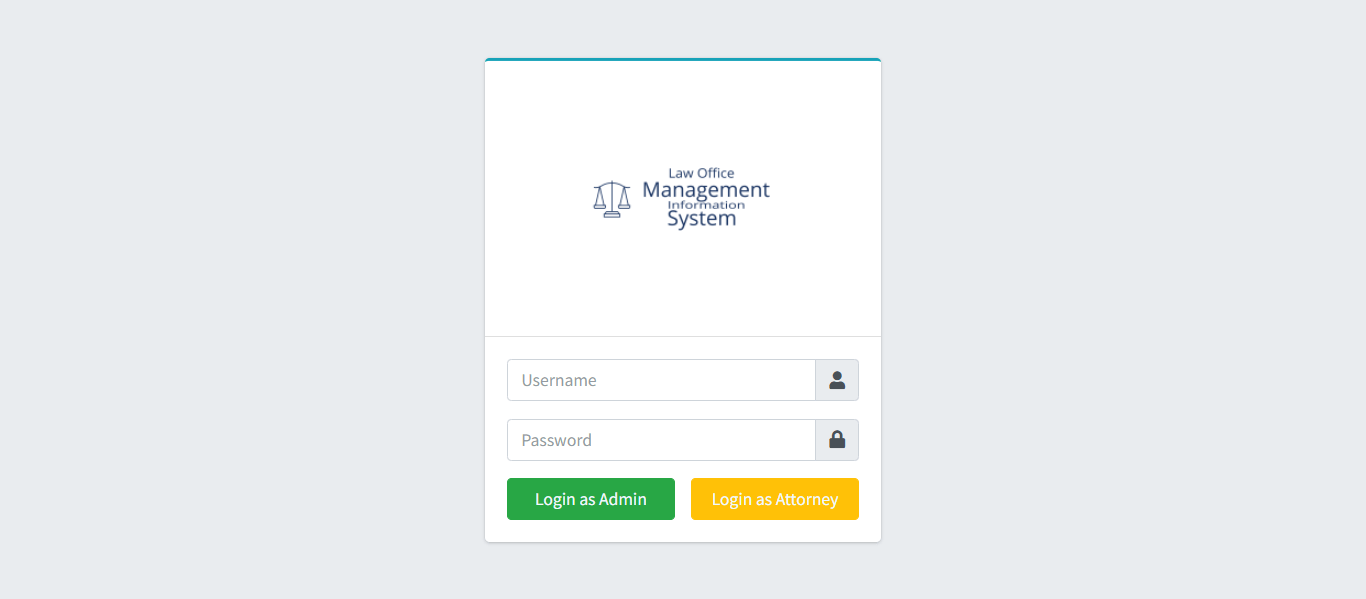 Law Office Management Information System in Bootstrap and PHP Script - Login