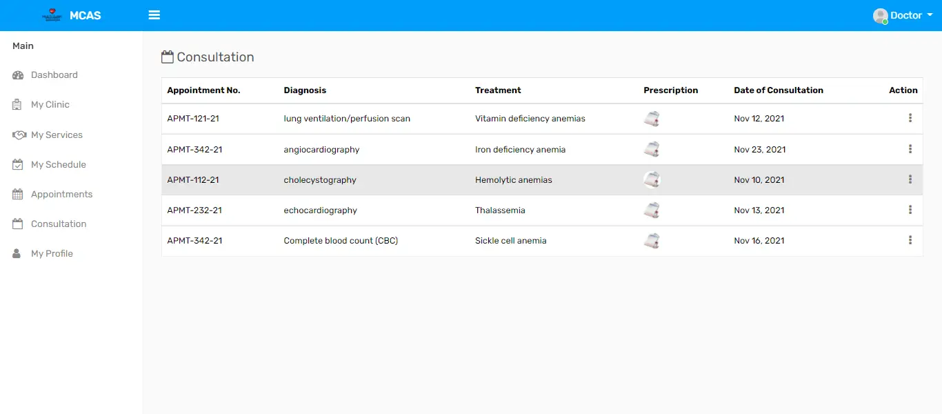 Multi Clinic Appointment System Free Template Source code in PHP and Bootstrap - Consultation Archive