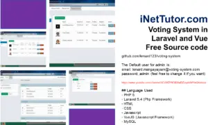 Voting System in Laravel and Vue Free Source code