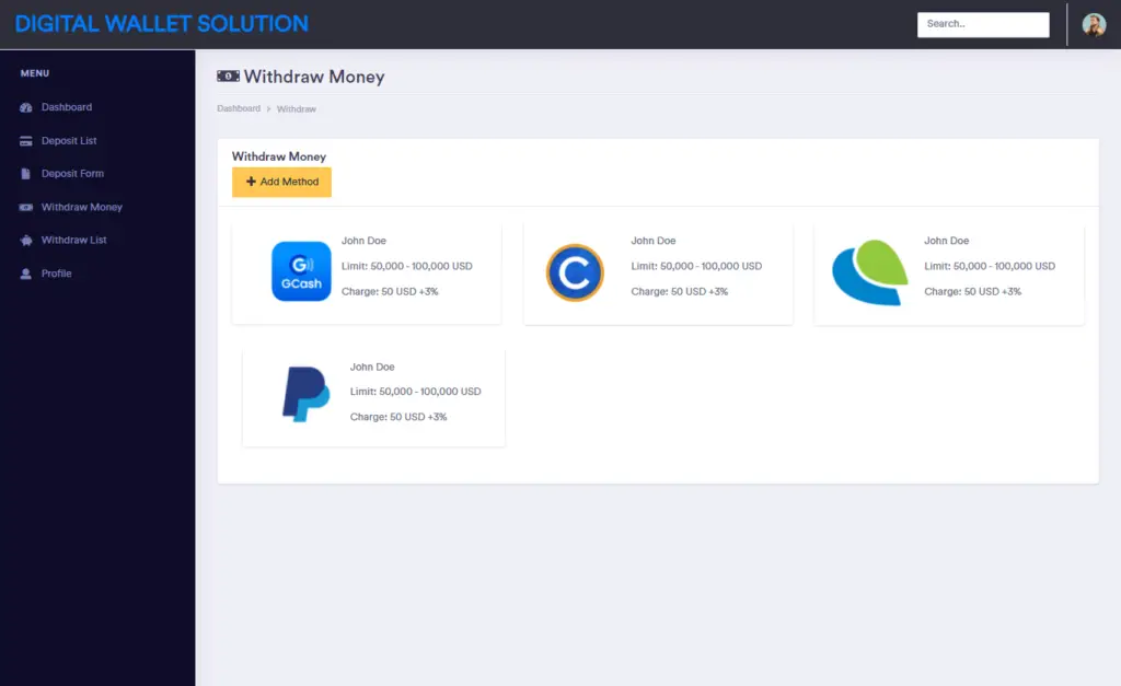 Digital Wallet Solution Database Design - iNetTutor.com