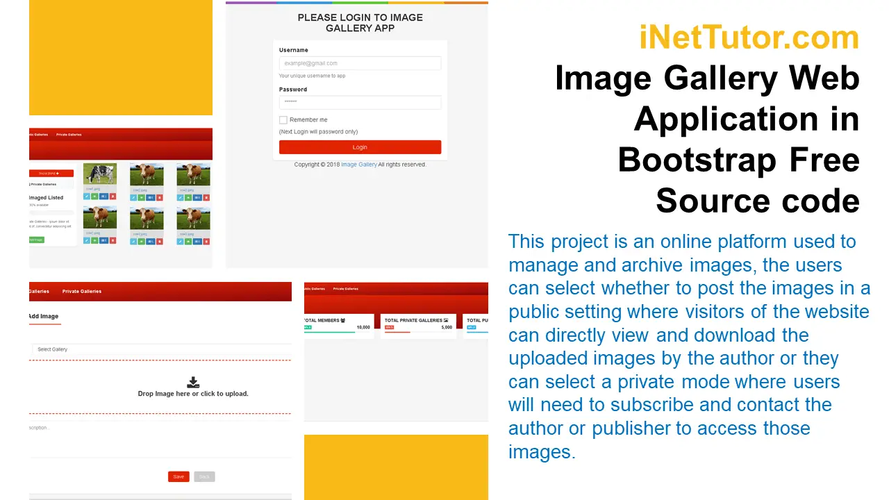Image Gallery Web Application in Bootstrap Free Source code