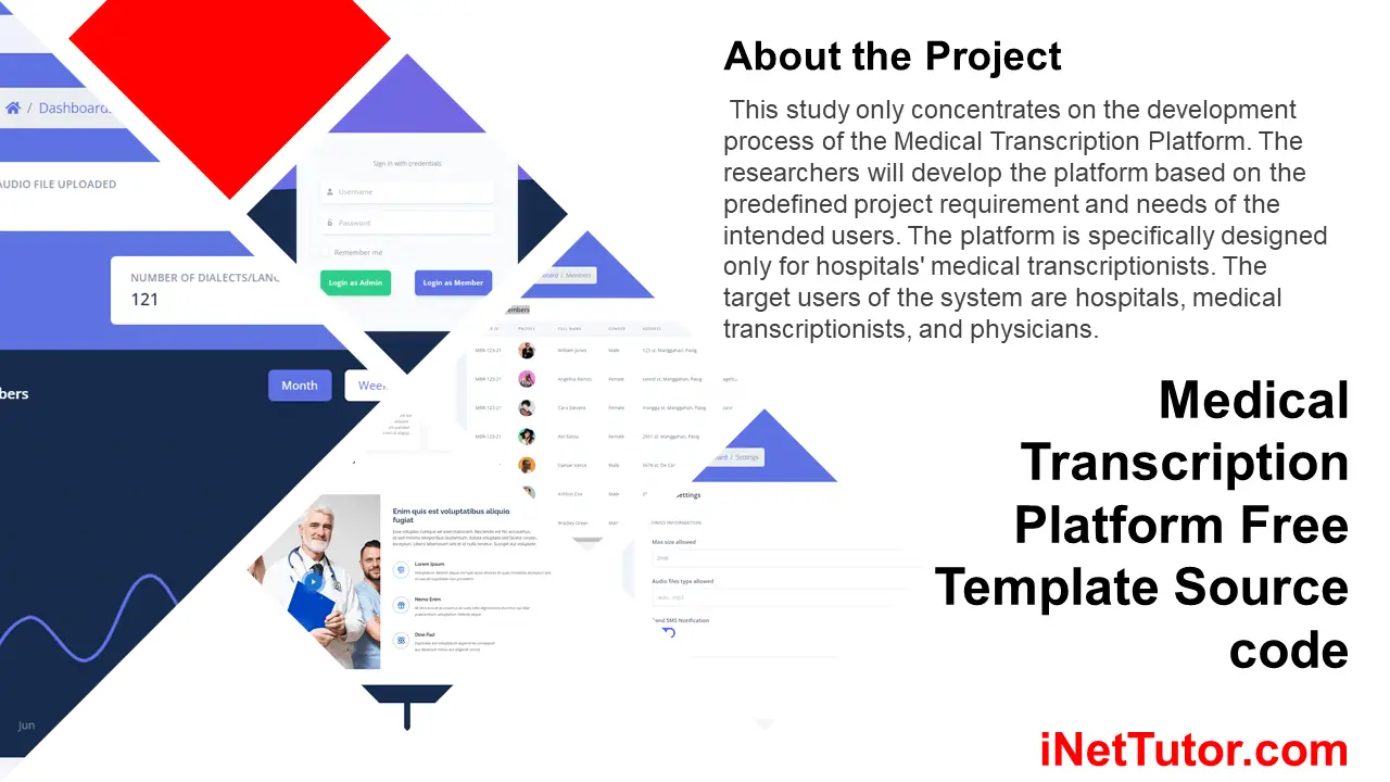 Medical Transcription Platform Free Template Source code