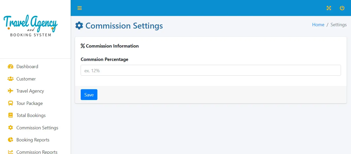 Multi-branch Travel Agency and Booking System PHP and Bootstrap Script - Commission Settings