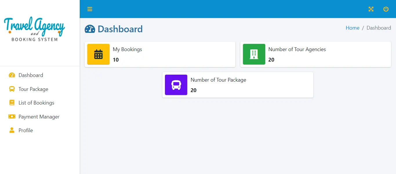 Multi-branch Travel Agency and Booking System PHP and Bootstrap Script - Customer Dashboard