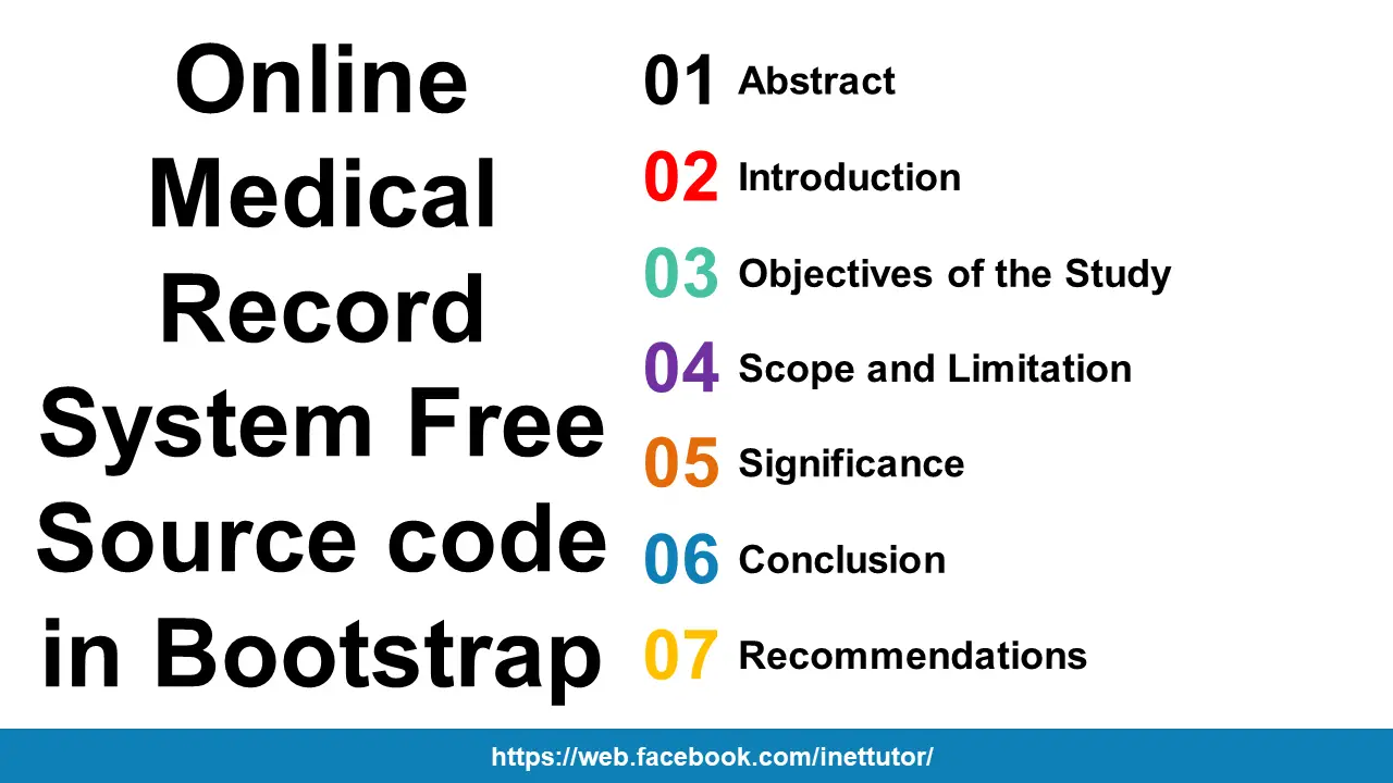 Online Medical Record System Free Source code in Bootstrap