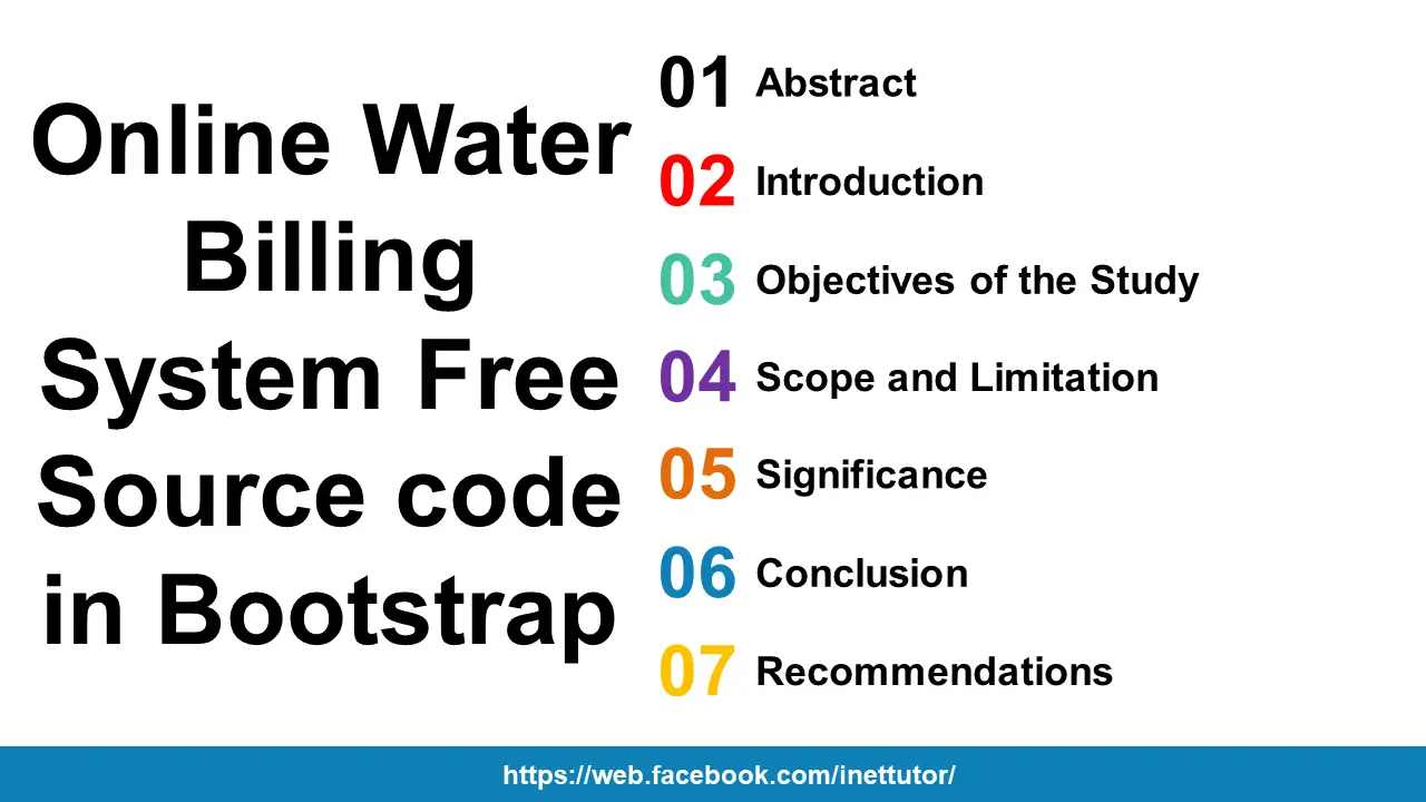 Online Water Billing System Free Source code in Bootstrap