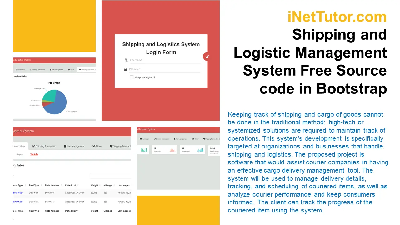 Shipping and Logistic Management System Free Source code in Bootstrap