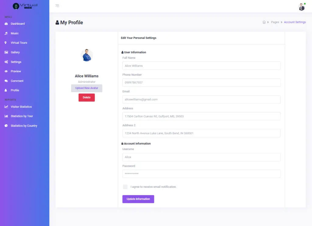 Virtual Online Tour Application Free Bootstrap Template Source code ...