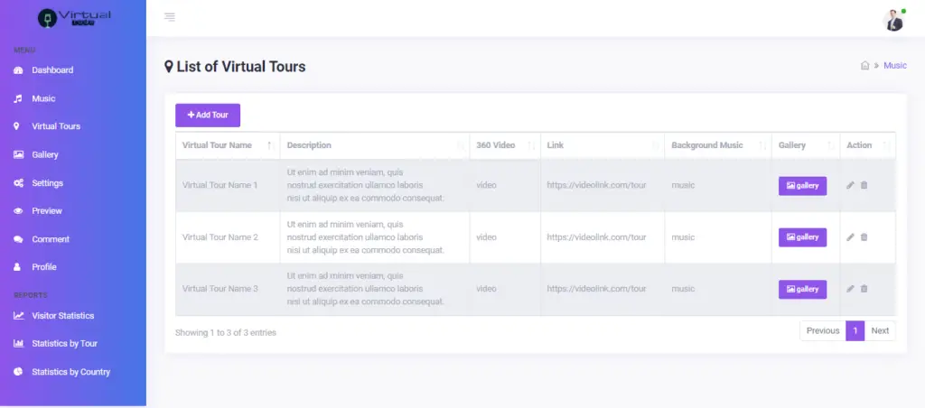 Virtual Online Tour Application Free Bootstrap Template Source code ...
