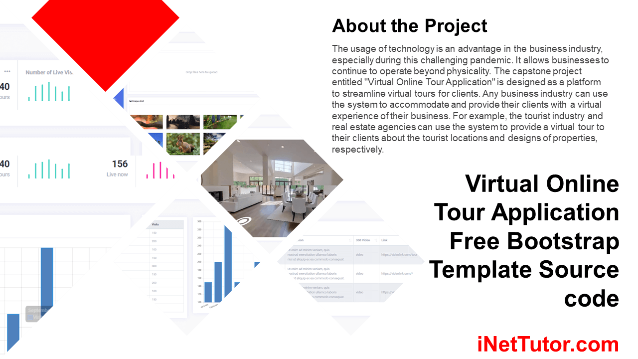 Virtual Online Tour Application Free Bootstrap Template Source code
