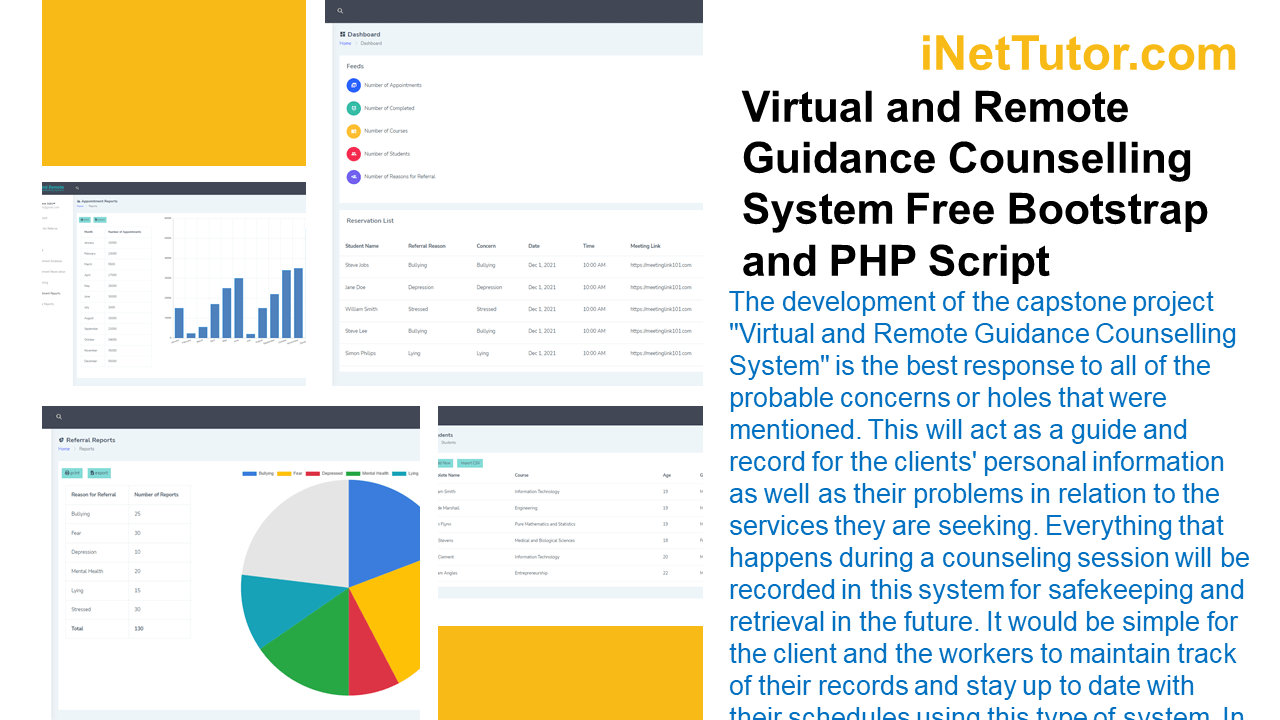 Virtual and Remote Guidance Counselling System Free Bootstrap and PHP Script