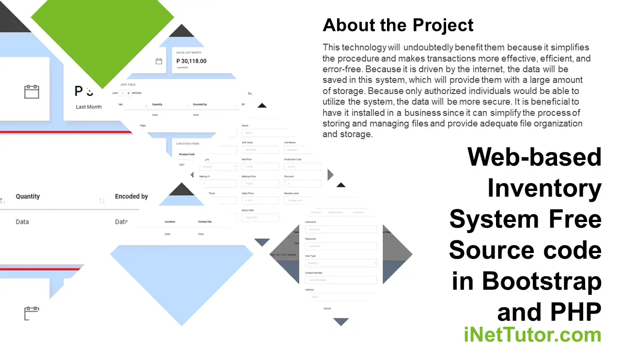 Web-based Inventory System Free Source code in Bootstrap and PHP