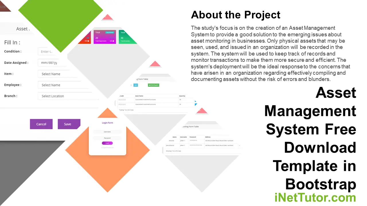 Asset Management System Free Download Template in Bootstrap