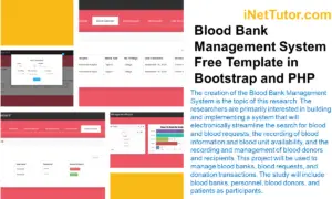 Blood Bank Management System Free Template in Bootstrap and PHP