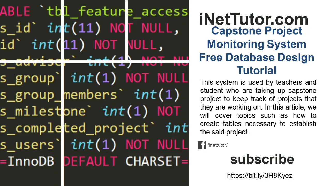 Capstone Project Monitoring System Free Database Design Tutorial