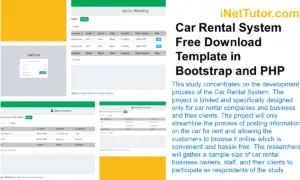 Car Rental System Free Download Template in Bootstrap and PHP