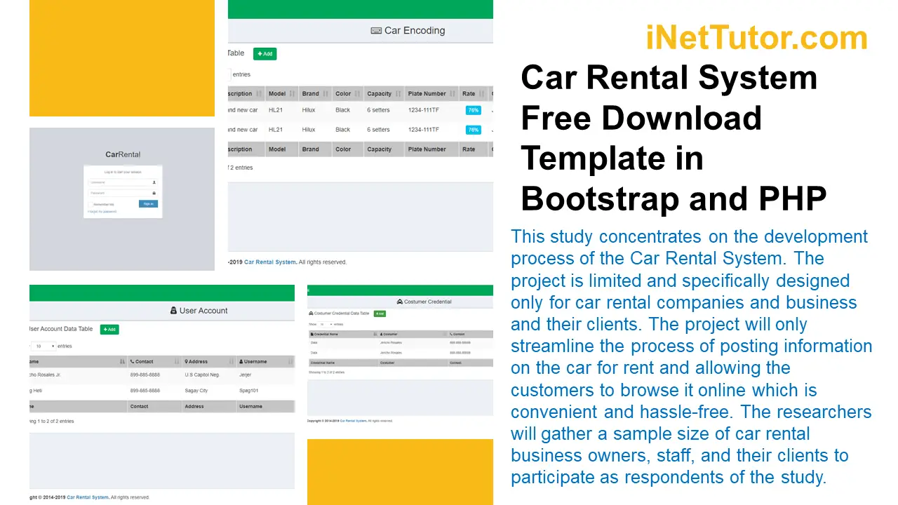 Car Rental System Free Download Template in Bootstrap and PHP