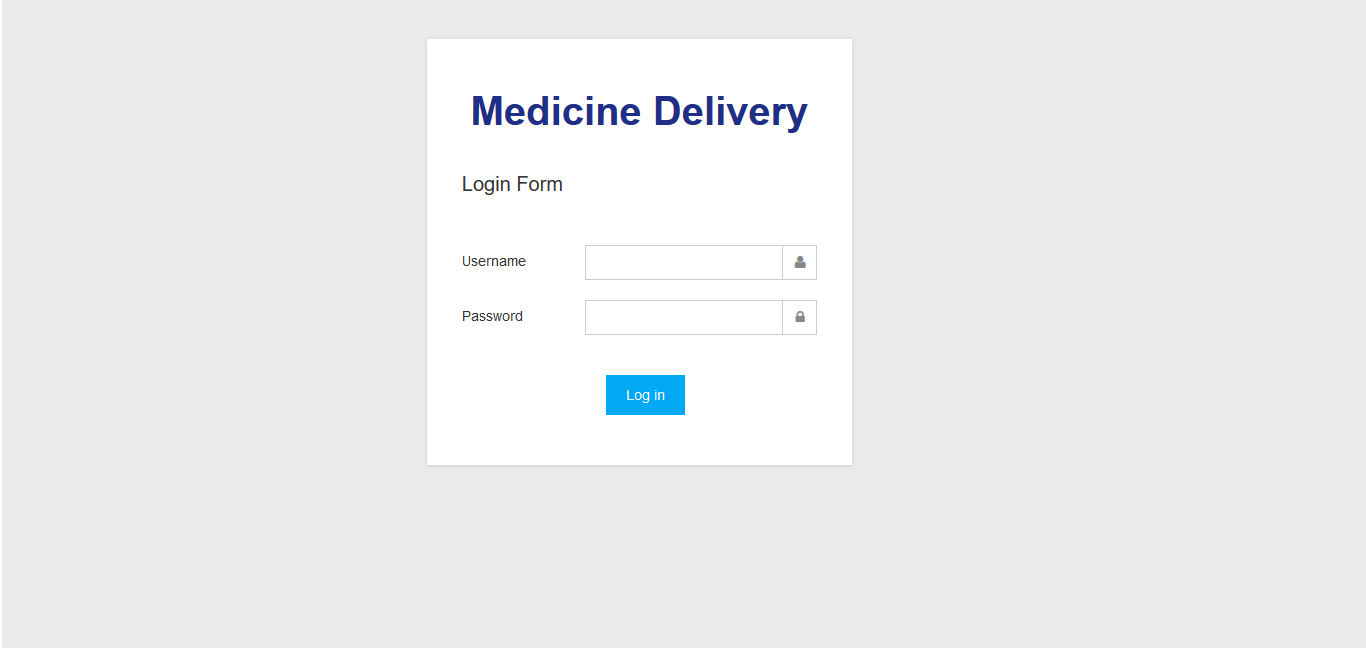 Medicine Delivery Web App Free Download Template in PHP and Bootstrap - Login Form