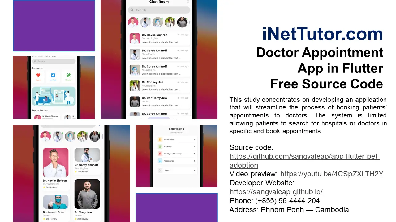 Doctor Appointment App in Flutter Free Source Code