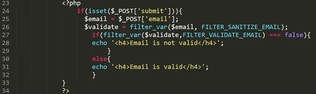 Email Validation in PHP Free Source code and Tutorial - source code