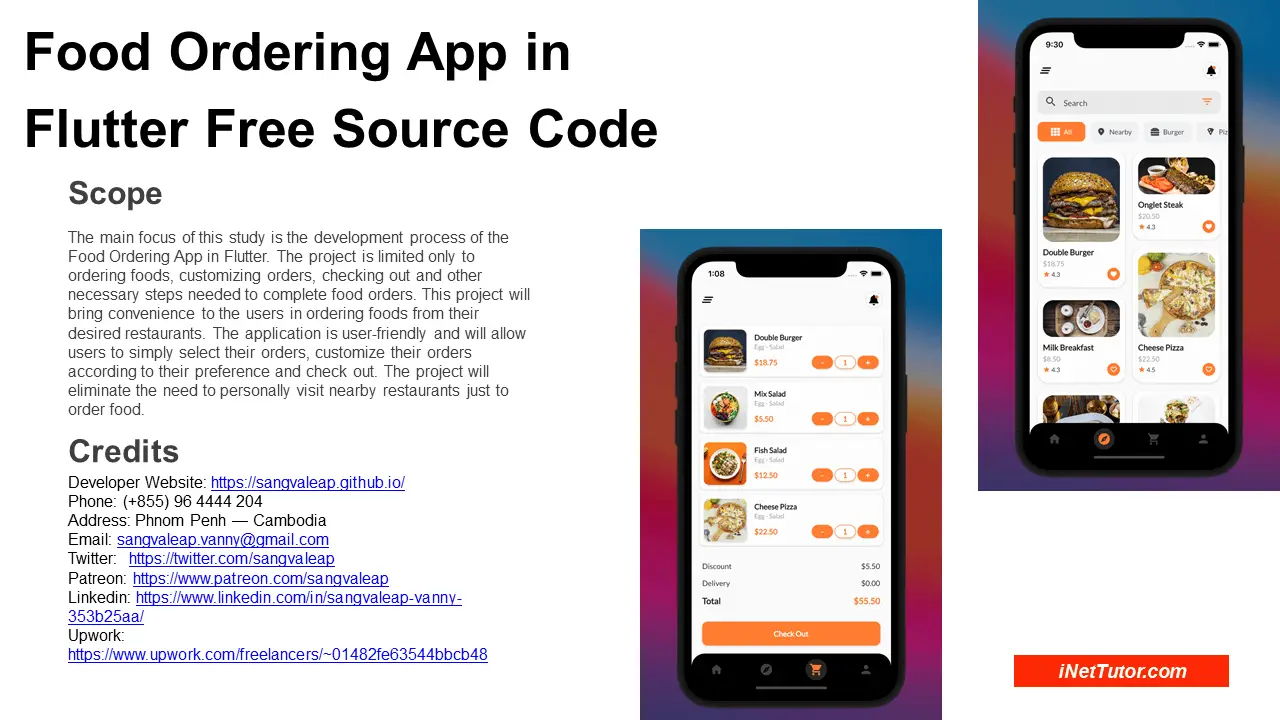 Food Ordering App in Flutter Free Source Code