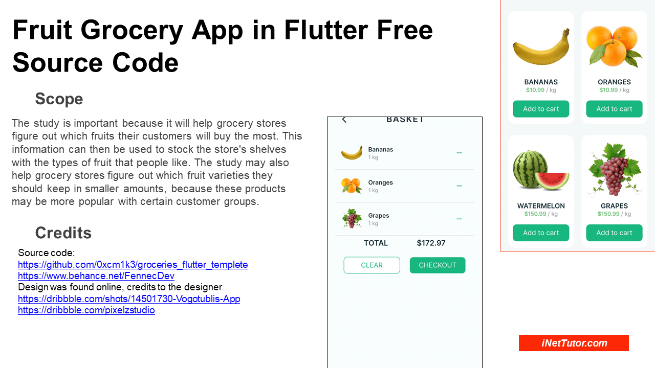 Fruit Grocery App in Flutter Free Source Code
