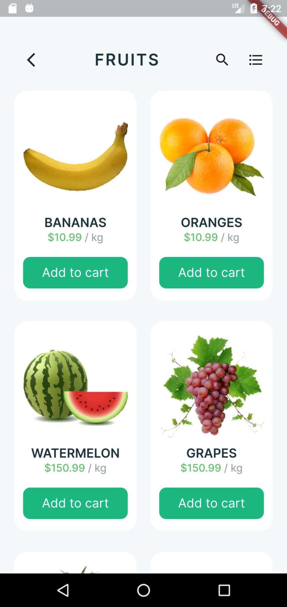 Fruit Grocery App in Flutter Free Source Code - Free Project Ideas 2026