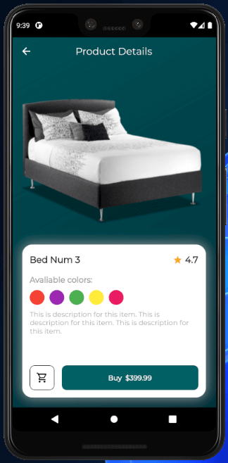 Furniture App Store in Flutter - Product Details