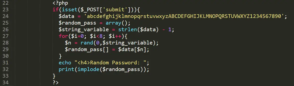 How to Generate Random Password in PHP Free Source code and Tutorial - source code