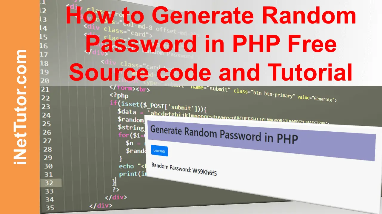 How to Generate Random Password in PHP Free Source code and Tutorial